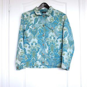 Haggar Attitude botanical embroidery jacquard blazer jacket size M
